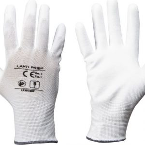 Lahti Pro Rękawice ochronne powlekane poliuretanem białe 9″ 600 par (L230709P)