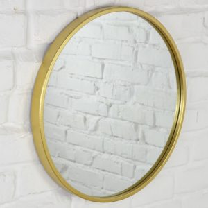 LUSTRO LUSTERKO ŚCIENNE OKRĄGŁE ZŁOTE 45CM