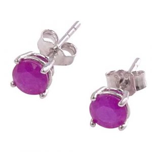 RUBI 5 Srebrne kolczyki z rubinami 0,9 ct.