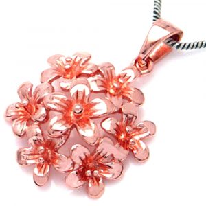 PRIMAVERA Srebrny wisiorek z różowym złotem kwiaty