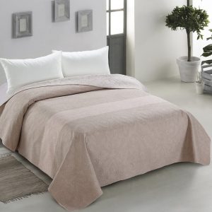 Narzuta na łóżko pikowana 220×240 Decor dwustronna beżowa