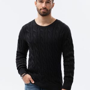 Sweter męski E195 – czarny – XXL