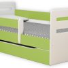 Łóżko dziecięce z szufladą Candy 2X 80×140 – zielone