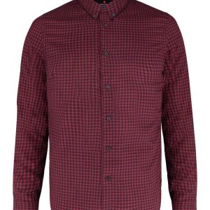 Czerwona klasyczna koszula męska w kratę K-MILS