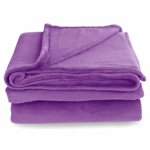 Koc 220×240 Mic mikrofibra ciepły gruby fioletowy