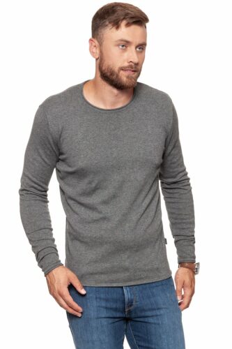 MĘSKI SWETER WRANGLER ROLL EDGE CREW GREY MARL W8624RGVB
