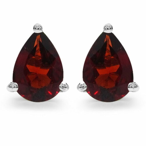 GRAPA 7 Srebrne kolczyki granaty łezka sztyft ca. 1,6 ct.