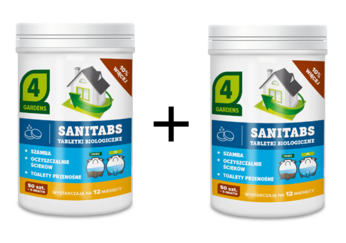 2x Sanitabs – Tabletki Biologiczne Do Szamba i Oczyszczalni – 4Gardens