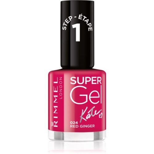 Rimmel Super Gel By Kate żelowy lakier do paznokci bez konieczności użycia lampy UV/LED odcień 024 Red Ginger 12 ml
