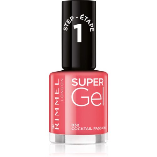 Rimmel Super Gel Step 1 żelowy lakier do paznokci bez konieczności użycia lampy UV/LED odcień 032 Cocktail Passion 12 ml