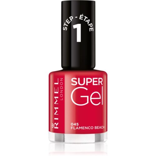 Rimmel Super Gel Step 1 żelowy lakier do paznokci bez konieczności użycia lampy UV/LED odcień 045 Flamenco Beach 12 ml