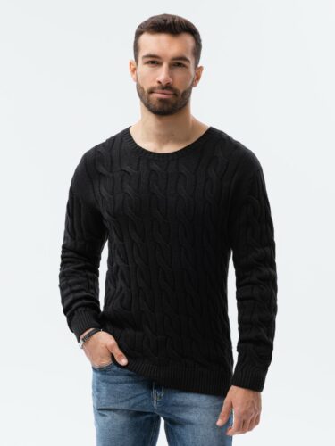 Sweter męski E195 – czarny – XXL