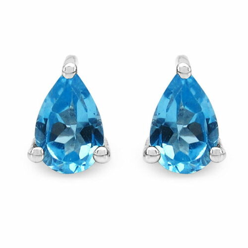 CASSI 7 Srebrne kolczyki z swiss blue topaz 1,6 ct.