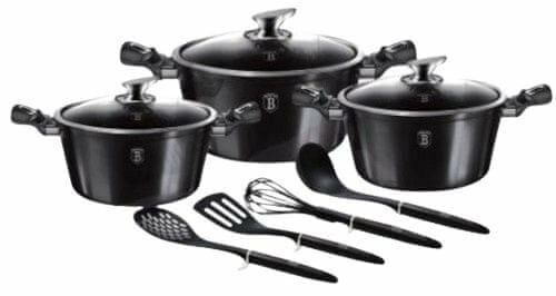 Berlingerhaus Carbon Pro komplet naczyń aluminiowych 10 szt.