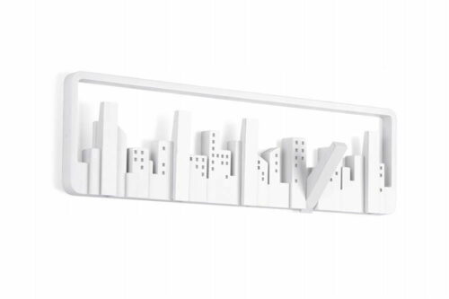 Nowoczesny wieszak ścienny Skyline biały – Umbra
