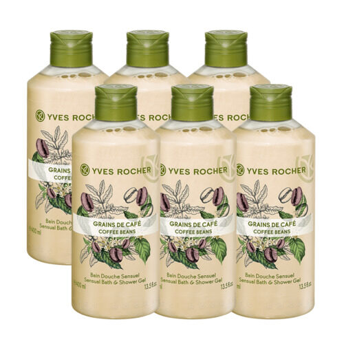 6x Kremowy żel pod prysznic Kawa. Ziarna Kawy