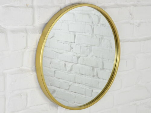 LUSTRO LUSTERKO ŚCIENNE OKRĄGŁE ZŁOTE 45CM